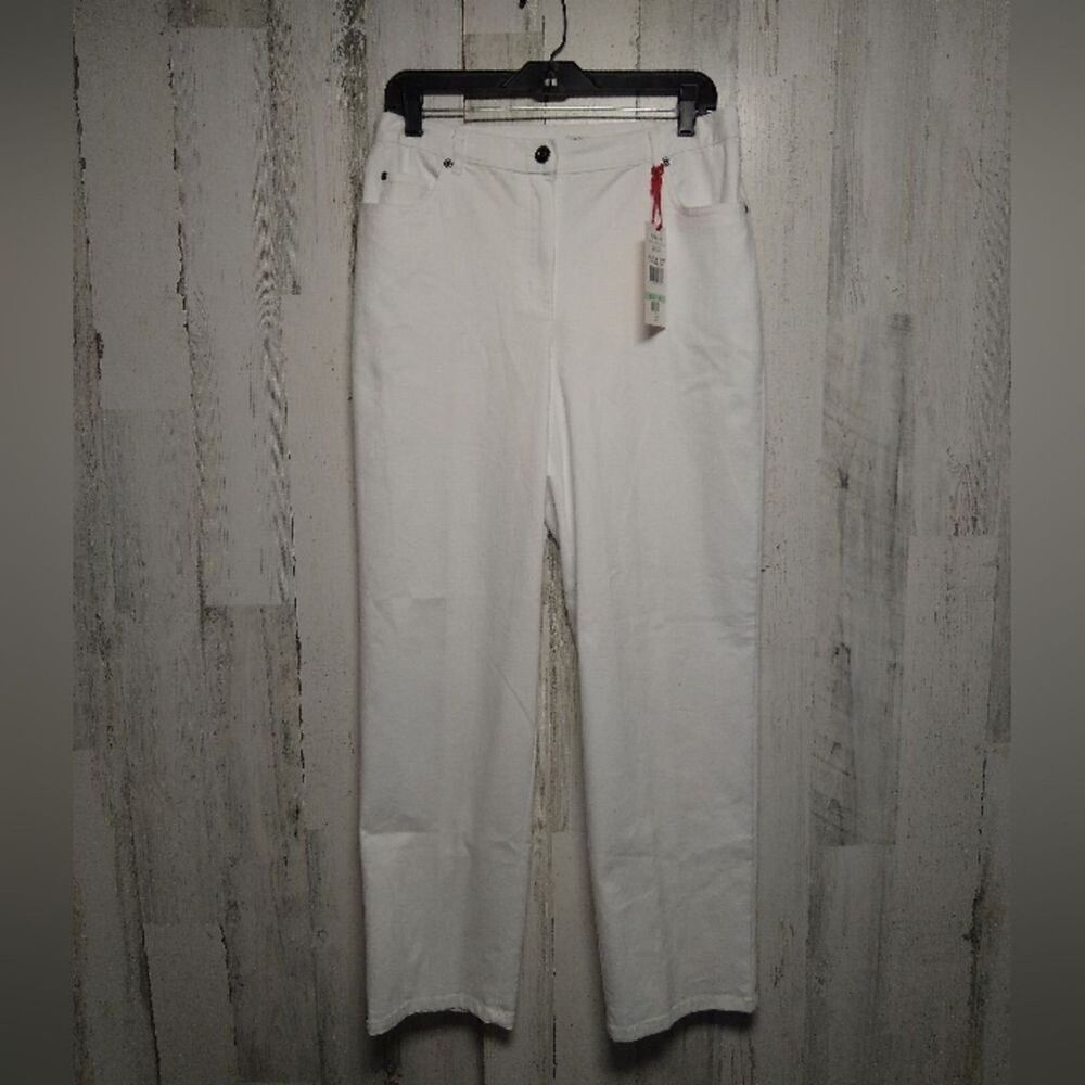 Ruby Rd. White Straight Leg Denim Pants Size 8